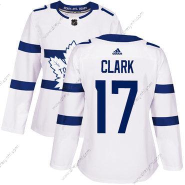 Adidas Toronto Maple Leafs #17 Wendel Clark Bílý Autentické 2018 Stadium Series Sešitý NHL dres – Dámské