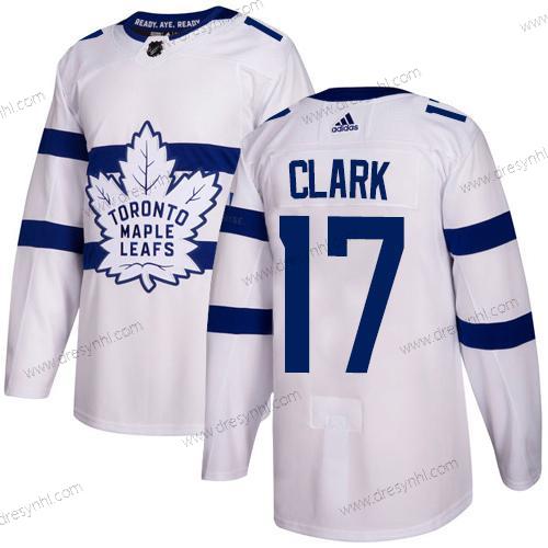 Adidas Toronto Maple Leafs #17 Wendel Clark Bílý Autentické 2018 Stadium Series Sešitý NHL dres – Pánské