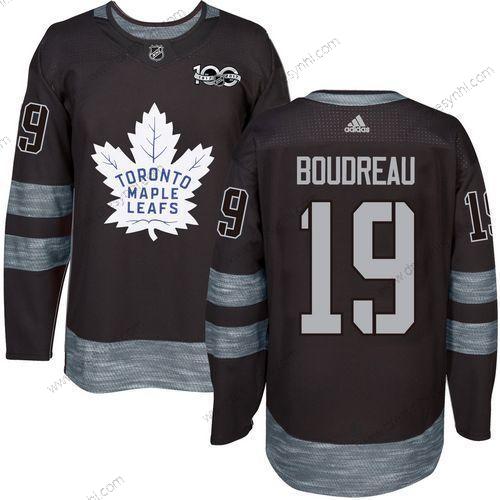 Adidas Toronto Maple Leafs #19 Bruce Boudreau Černá 100th Výročí Sešitý NHL 2017 Hokejový dres – Pánské