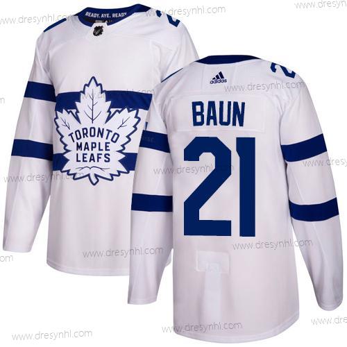 Adidas Toronto Maple Leafs #21 Bobby Baun Bílý Autentické 2018 Stadium Series Sešitý NHL dres – Pánské