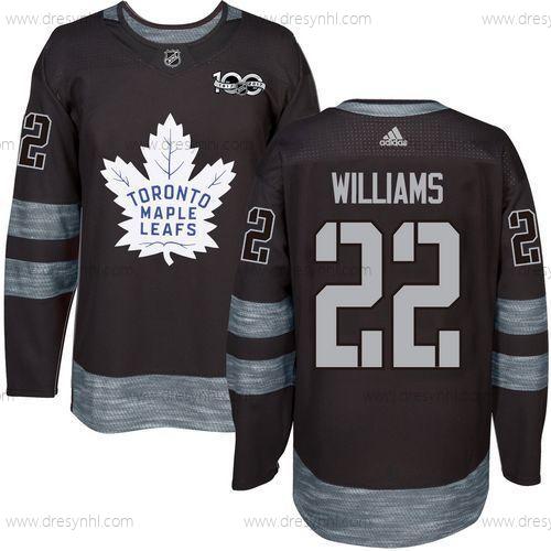 Adidas Toronto Maple Leafs #22 Tiger Williams Černá 100th Výročí Sešitý NHL 2017 Hokejový dres – Pánské