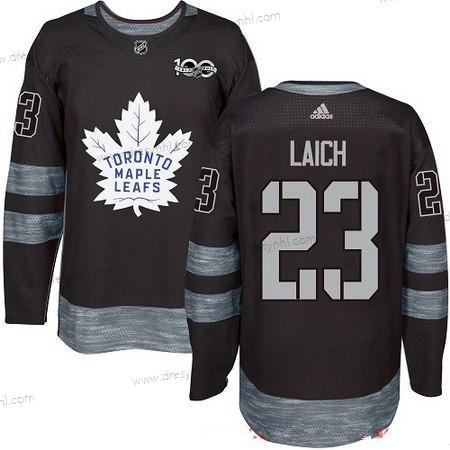 Adidas Toronto Maple Leafs #23 Brooks Laich Černá 100th Výročí Sešitý NHL 2017 Hokejový dres – Pánské