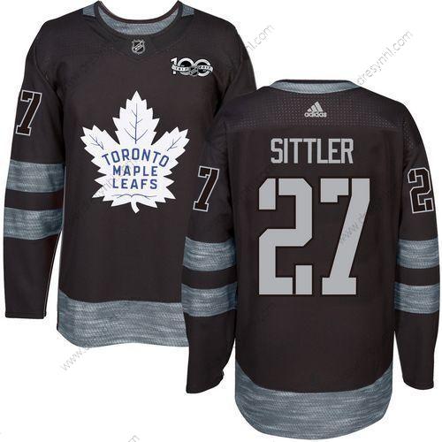 Adidas Toronto Maple Leafs #27 Darryl Sittler Černá 100th Výročí Sešitý NHL 2017 Hokejový dres – Pánské