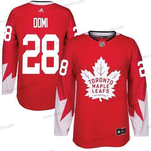 Adidas Toronto Maple Leafs #28 Tie Domi Červené Tým Kanady Autentické Sešitý NHL dres – Pánské