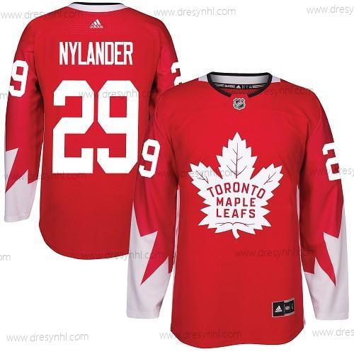 Adidas Toronto Maple Leafs #29 William Nylander Červené Tým Kanady Autentické Sešitý NHL dres – Pánské