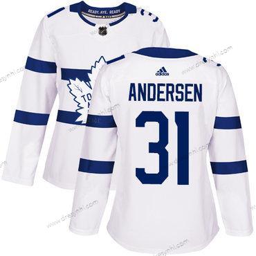 Adidas Toronto Maple Leafs #31 Frederik Andersen Bílý Autentické 2018 Stadium Series Sešitý NHL dres – Dámské