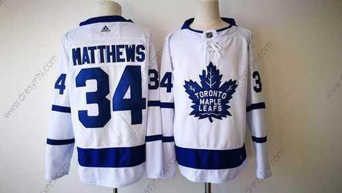 Adidas Toronto Maple Leafs #34 Auston Matthews Bílý 2017-2018 Hokejový Sešitý NHL dres – Pánské