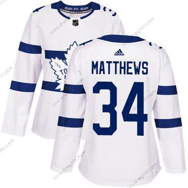 Adidas Toronto Maple Leafs #34 Auston Matthews Bílý Autentické 2018 Stadium Series Sešitý NHL dres – Dámské