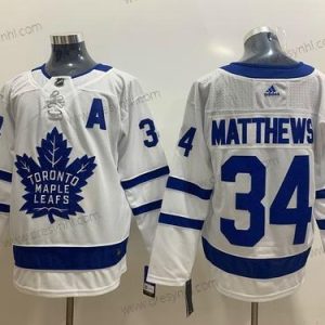 Adidas Toronto Maple Leafs #34 Auston Matthews Bílý With A Patch Sešitý NHL dres – Pánské