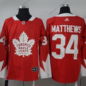 Adidas Toronto Maple Leafs #34 Auston Matthews Červené Tým Kanady Autentické Sešitý NHL dres – Pánské