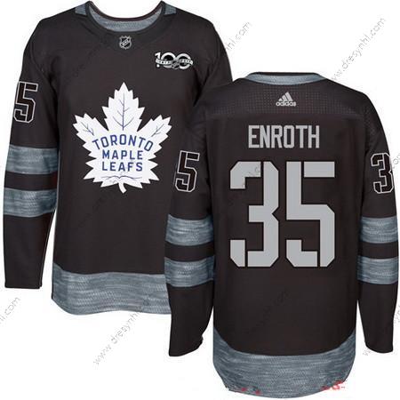 Adidas Toronto Maple Leafs #35 Jhonas Enroth Černá 100th Výročí Sešitý NHL 2017 Hokejový dres – Pánské