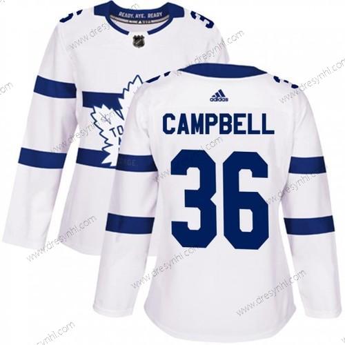 Adidas Toronto Maple Leafs #36 Jack Campbell Autentické Bílý 2018 Stadium Series dres – Dámské