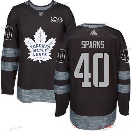 Adidas Toronto Maple Leafs #40 Garret Sparks Černá 100th Výročí Sešitý NHL 2017 Hokejový dres – Pánské