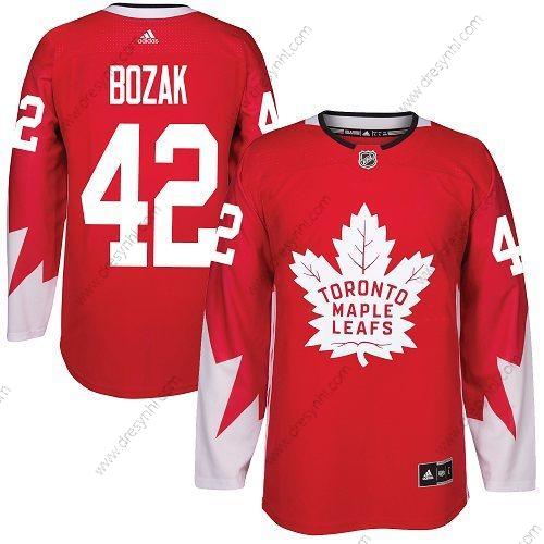 Adidas Toronto Maple Leafs #42 Tyler Bozak Červené Tým Kanady Autentické Sešitý NHL dres – Pánské