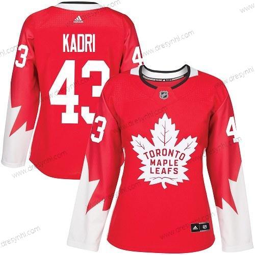 Adidas Toronto Maple Leafs #43 Nazem Kadri Červené Tým Kanady Autentické Sešitý NHL dres – Dámské