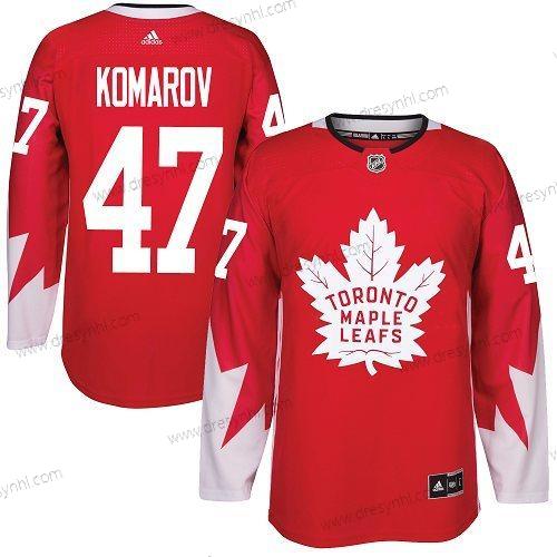 Adidas Toronto Maple Leafs #47 Leo Komarov Červené Tým Kanady Autentické Sešitý NHL dres – Pánské