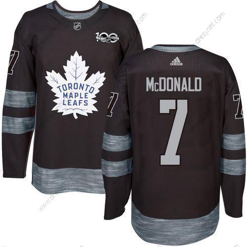 Adidas Toronto Maple Leafs #7 Lanny Mcdonald Černá 100th Výročí Sešitý NHL 2017 Hokejový dres – Pánské