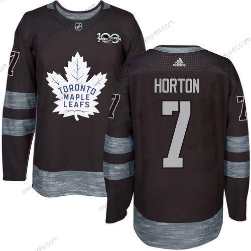 Adidas Toronto Maple Leafs #7 Tim Horton Černá 100th Výročí Sešitý NHL 2017 Hokejový dres – Pánské