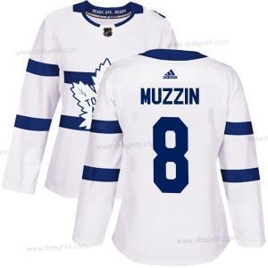 Adidas Toronto Maple Leafs #8 Jake Muzzin Bílý Autentické 2018 Stadium Series dres – Dámské