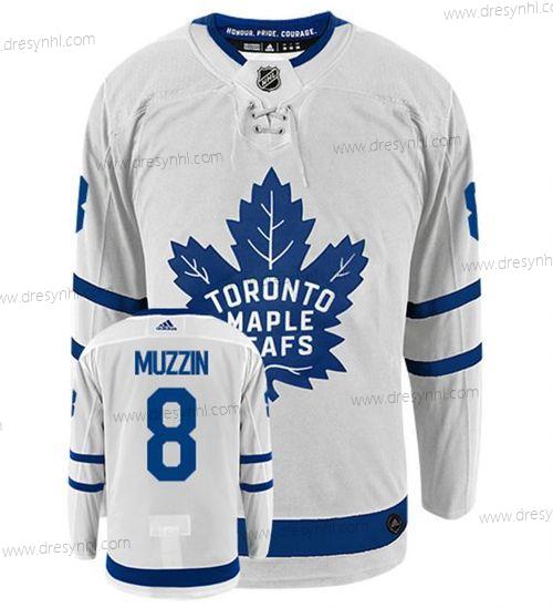 Adidas Toronto Maple Leafs #8 Jake Muzzin Bílý Hostující dres Autentické dres – Pánské