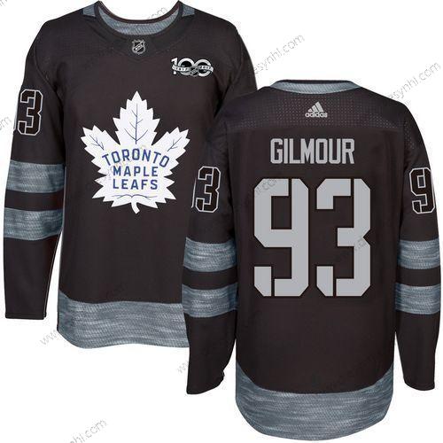 Adidas Toronto Maple Leafs #93 Doug Gilmour Černá 100th Výročí Sešitý NHL 2017 Hokejový dres – Pánské