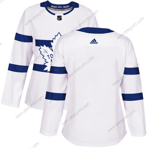 Adidas Toronto Maple Leafs Prázdný Bílý Autentické 2018 Stadium Series Sešitý NHL dres – Dámské