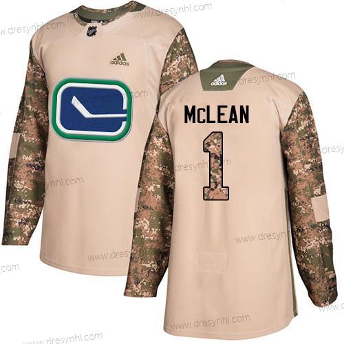 Adidas Vancouver Canucks #1 Kirk Mclean Camo Autentické 2017 Veterans Day Sešitý NHL dres – Pánské