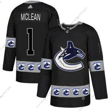 Adidas Vancouver Canucks #1 Kirk Mclean Černá Tým Logos dres – Pánské