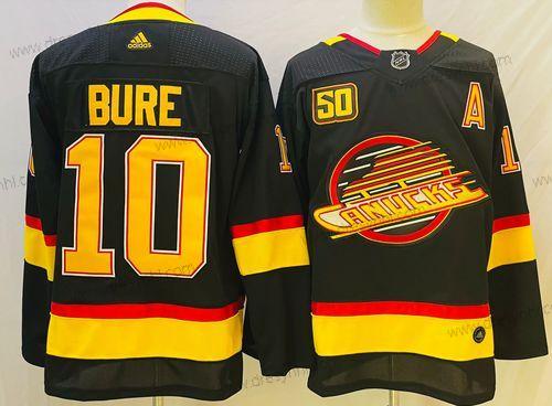 Adidas Vancouver Canucks #10 Pavel Bure Černá 50Th Sezóna Sešitý NHL dres – Pánské