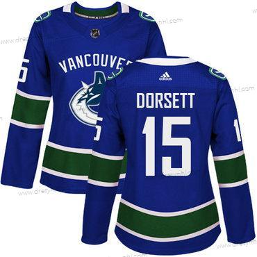 Adidas Vancouver Canucks #15 Derek Dorsett Modrý Domácí dres Autentické Sešitý NHL dres – Dámské