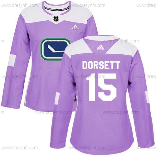 Adidas Vancouver Canucks #15 Derek Dorsett Nachový Autentické Bojuje proti rakovině Sešitý NHL dres – Dámské