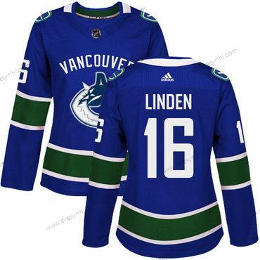 Adidas Vancouver Canucks #16 Trevor Linden Modrý Domácí dres Autentické Sešitý NHL dres – Dámské