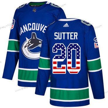 Adidas Vancouver Canucks #20 Brandon Sutter Modrý Domácí dres Autentické USA Flag Sešitý NHL dres – Pánské