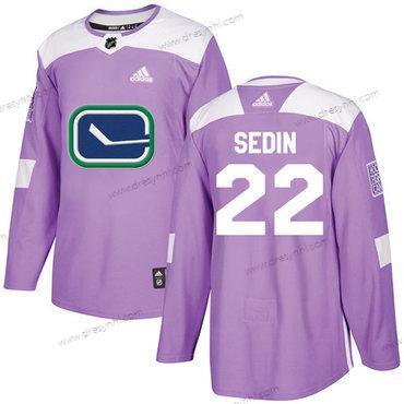 Adidas Vancouver Canucks #22 Daniel Sedin Nachový Autentické Bojuje proti rakovině Sešitý NHL dres – Pánské