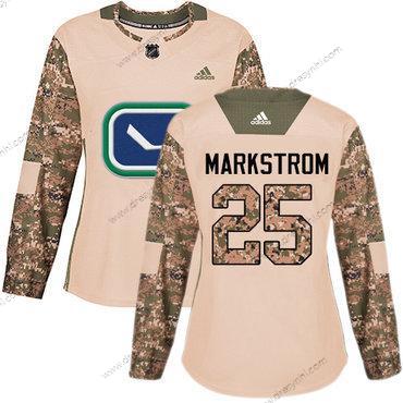 Adidas Vancouver Canucks #25 Jacob Markstrom Camo Autentické 2017 Veterans Day Sešitý NHL dres – Dámské