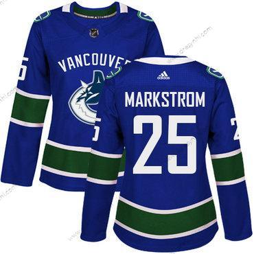 Adidas Vancouver Canucks #25 Jacob Markstrom Modrý Domácí dres Autentické Sešitý NHL dres – Dámské