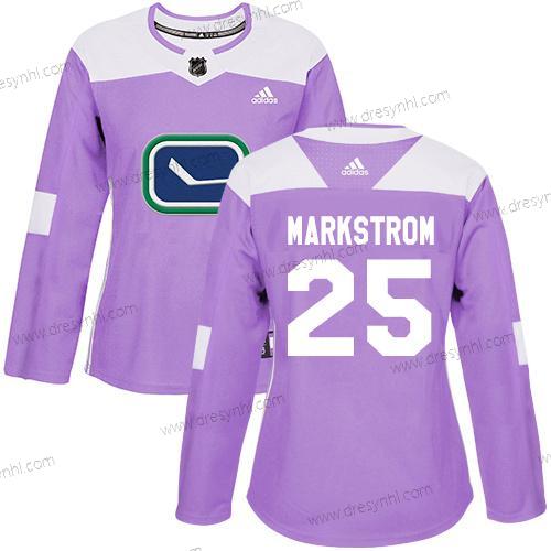 Adidas Vancouver Canucks #25 Jacob Markstrom Nachový Autentické Bojuje proti rakovině Sešitý NHL dres – Dámské