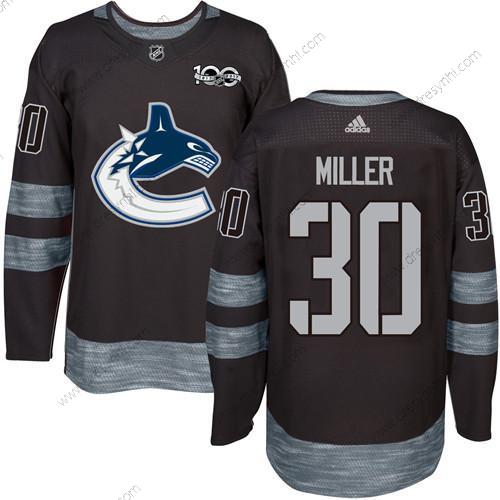 Adidas Vancouver Canucks #30 Ryan Miller Černá 100th Výročí Sešitý NHL 2017 Hokejový dres – Pánské