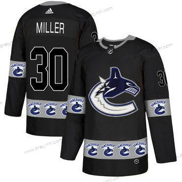 Adidas Vancouver Canucks #30 Ryan Miller Černá Tým Logos dres – Pánské