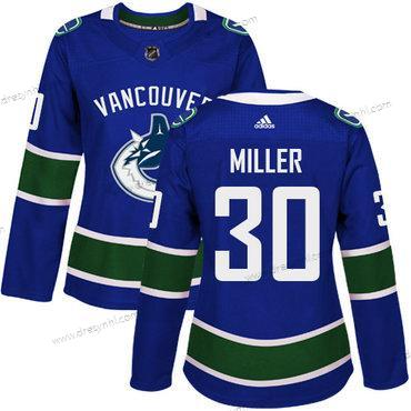 Adidas Vancouver Canucks #30 Ryan Miller Modrý Domácí dres Autentické Sešitý NHL dres – Dámské