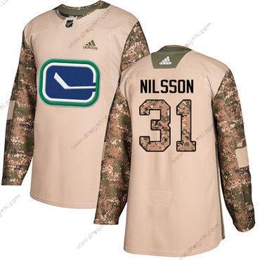 Adidas Vancouver Canucks #31 Anders Nilsson Camo Autentické 2017 Veterans Day Sešitý NHL dres – Pánské