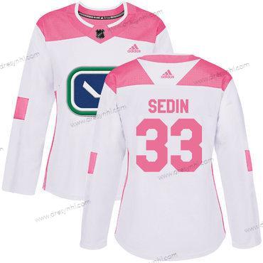 Adidas Vancouver Canucks #33 Henrik Sedin Bílý Růžový Autentické Sešitý NHL dres – Dámské