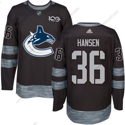 Adidas Vancouver Canucks #36 Jannik Hansen Černá 100th Výročí Sešitý NHL 2017 Hokejový dres – Pánské