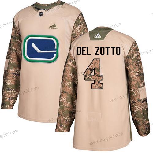 Adidas Vancouver Canucks #4 Michael Del Zotto Camo Autentické 2017 Veterans Day Sešitý NHL dres – Pánské