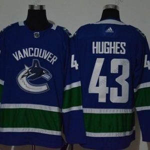 Adidas Vancouver Canucks #43 Quinn Hughes Modrý Sešitý NHL dres – Pánské