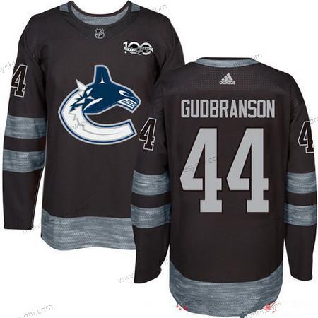 Adidas Vancouver Canucks #44 Erik Gudbranson Černá 100th Výročí Sešitý NHL 2017 Hokejový dres – Pánské