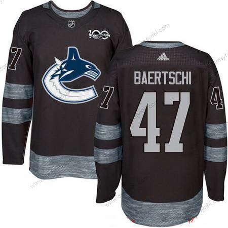 Adidas Vancouver Canucks #47 Sven Baertschi Černá 100th Výročí Sešitý NHL 2017 Hokejový dres – Pánské