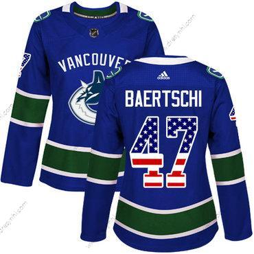 Adidas Vancouver Canucks #47 Sven Baertschi Modrý Domácí dres Autentické USA Flag Sešitý NHL dres – Dámské