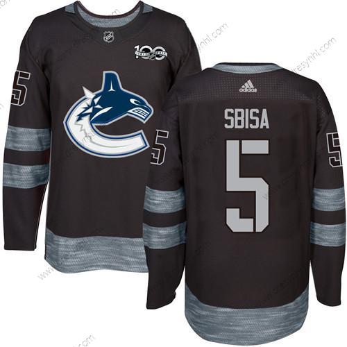 Adidas Vancouver Canucks #5 Luca Sbisa Černá 100th Výročí Sešitý NHL 2017 Hokejový dres – Pánské