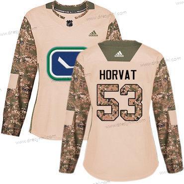 Adidas Vancouver Canucks #53 Bo Horvat Camo Autentické 2017 Veterans Day Sešitý NHL dres – Dámské